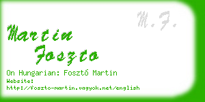martin foszto business card